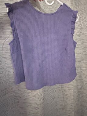RW&CO. Lavender Ruffle-Trim Tank Top